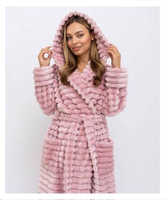 Изысканный женский теплый махровый халат Шарпей, жіночий халат теплий.