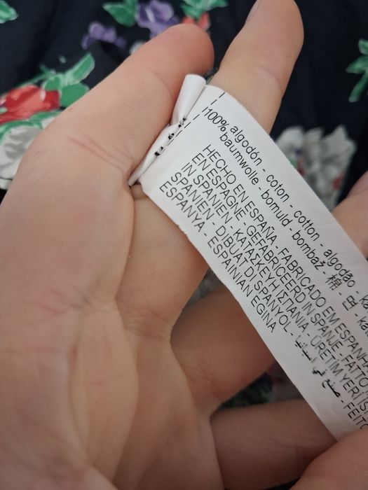 Zara czarna bluzka damska w kwiaty M