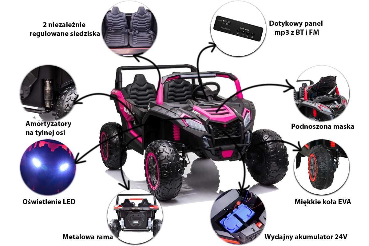 Wielkie auto na akumulator samochód BUGGY RACING a032 4x200W