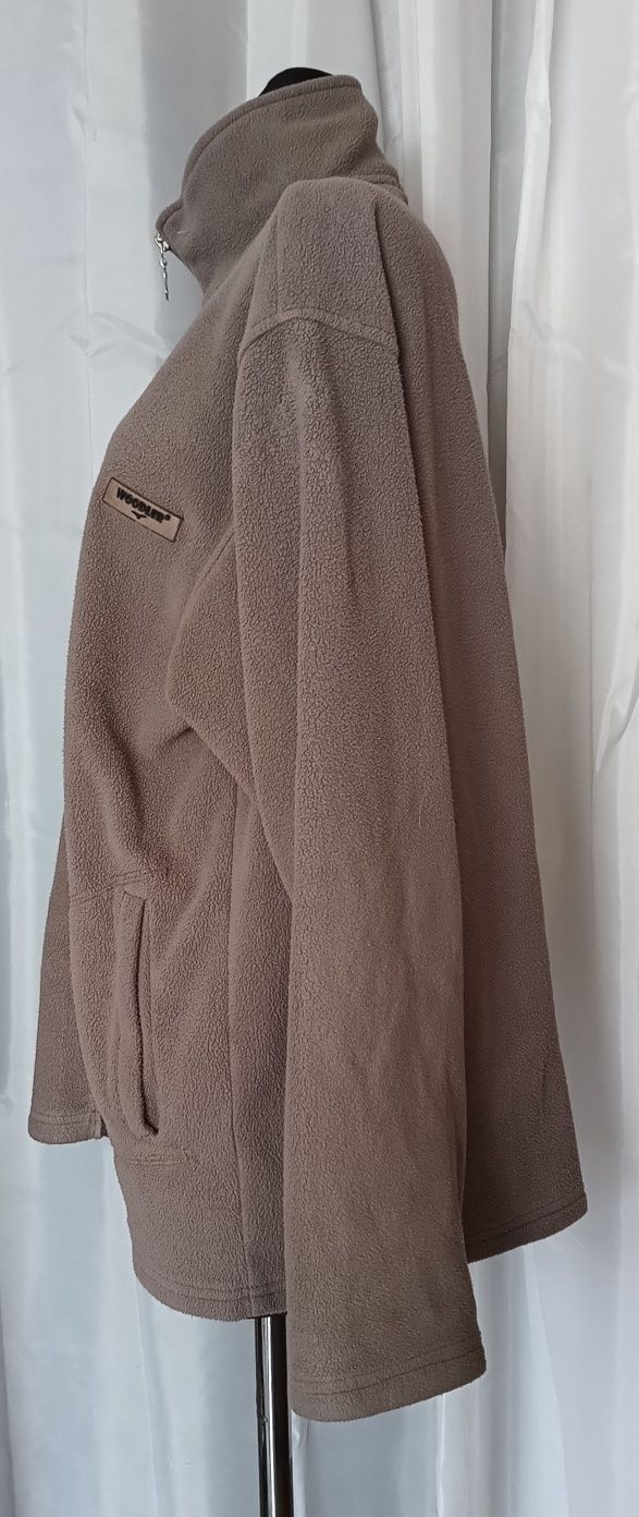 Szarobrązowa bluza z długim rękawem na zamek, Unisex, Woodler XL