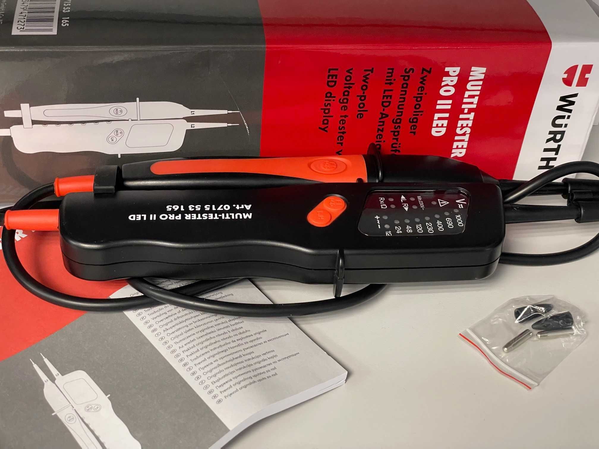 Wurth Multi-tester Pro II LED Dwubiegunowy tester napięcia z wyśw. LED