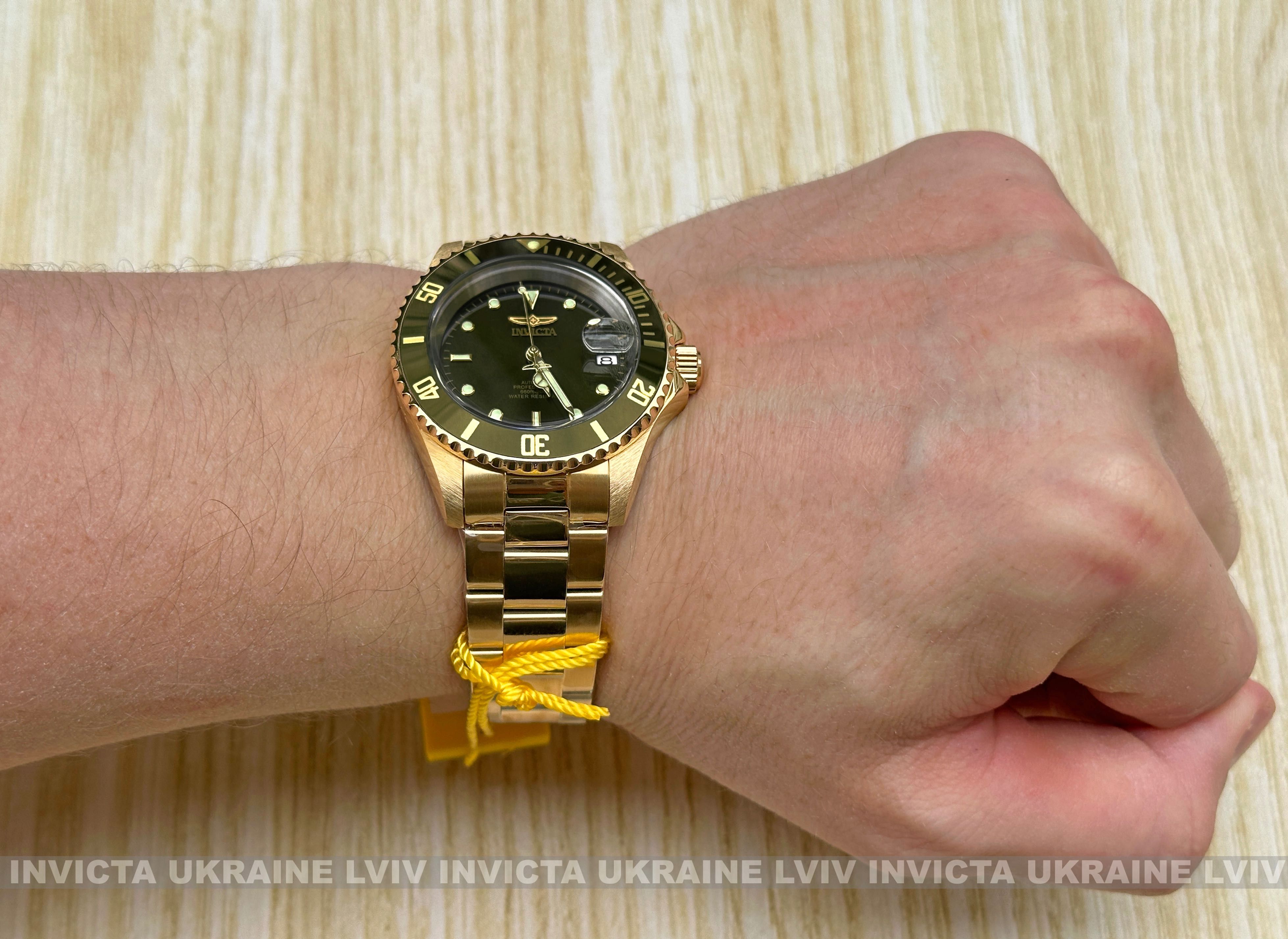 Часы Invicta 35698 Pro Diver Automatic 40 мм. Olive Green Gold.