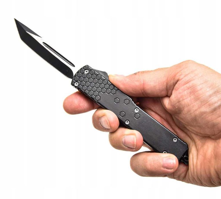 Nóż Sprężynowy Wysuwany Do Przodu Duży Mocny Metal Zbijak Do Szyb OTF