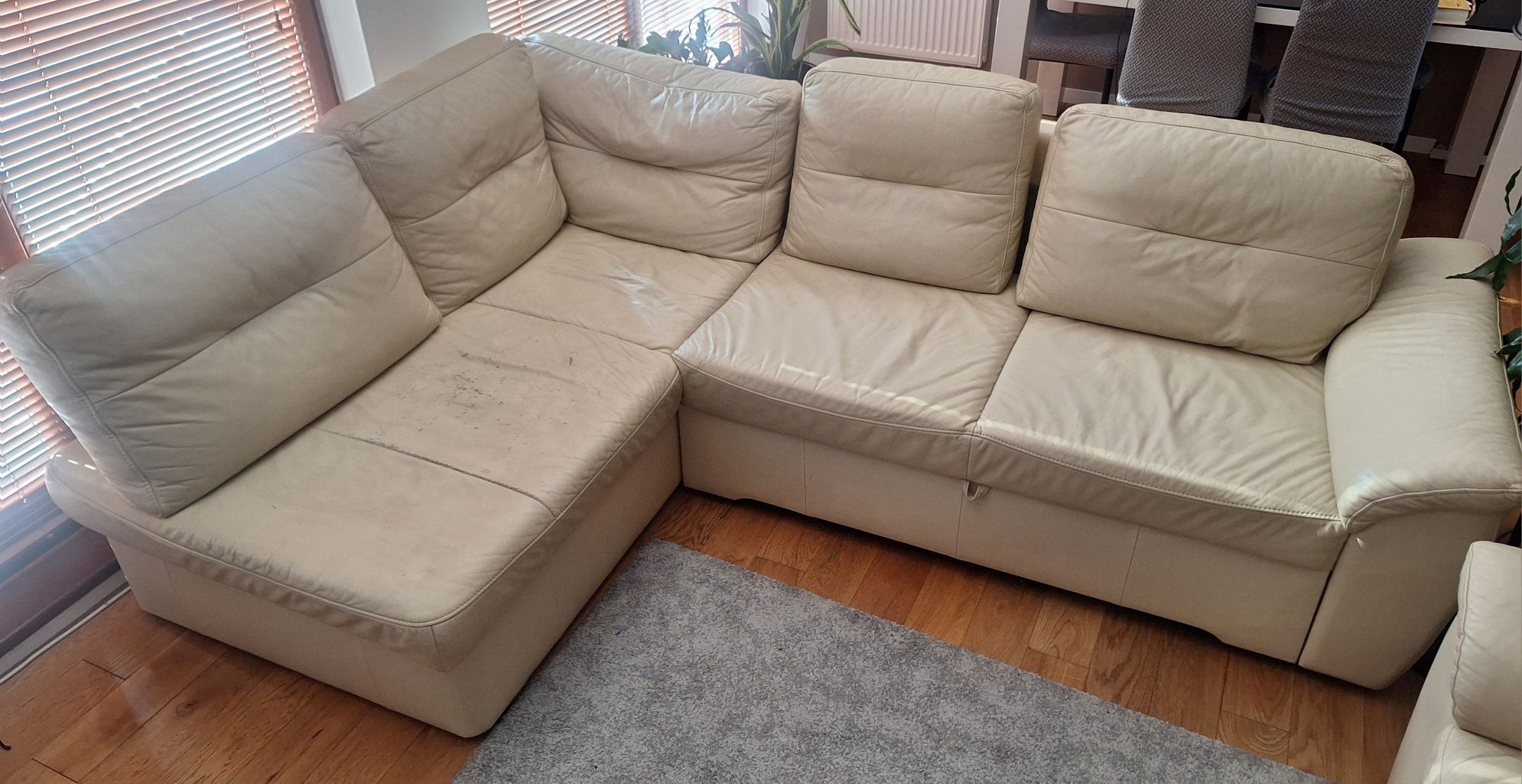 Skórzany zestaw wypoczynkowy Wajnert narożnik i fotel
