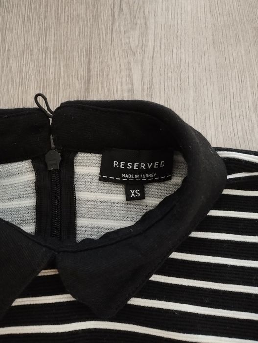 Sukienka wizytowa biura Reserved S M 36 38 elegancka midi czarna biała