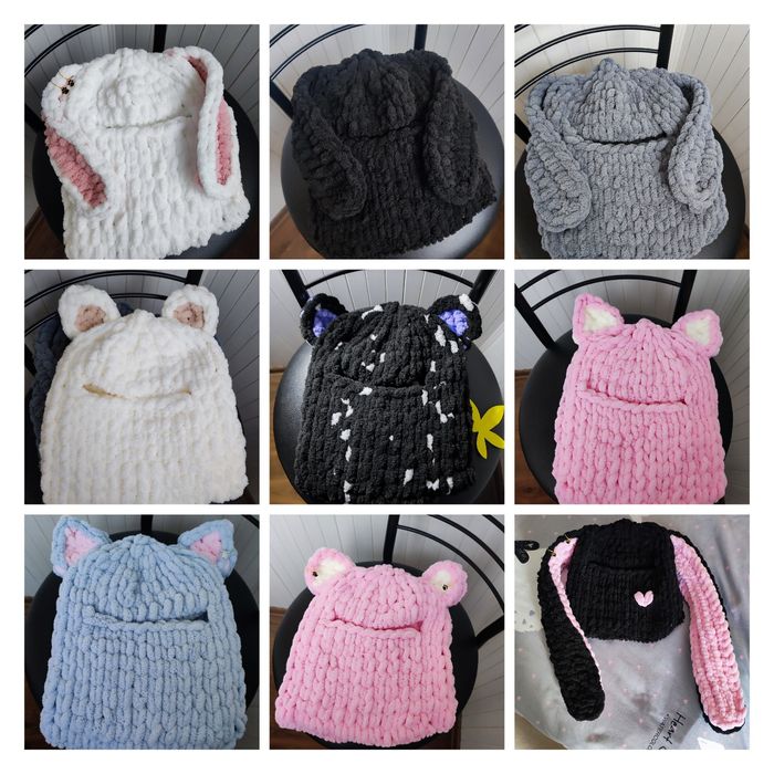 Балаклава плюшева з вушками дитяча /доросла