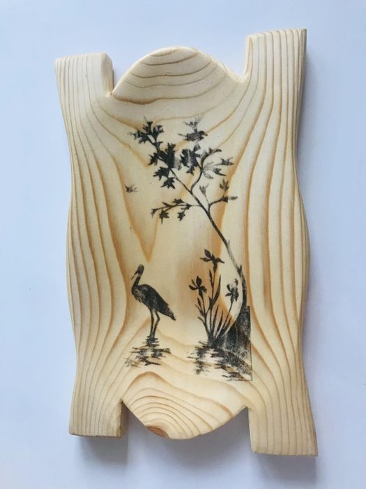 Drewniana TACA ozdobna do podawania  jedzenia 30 cm