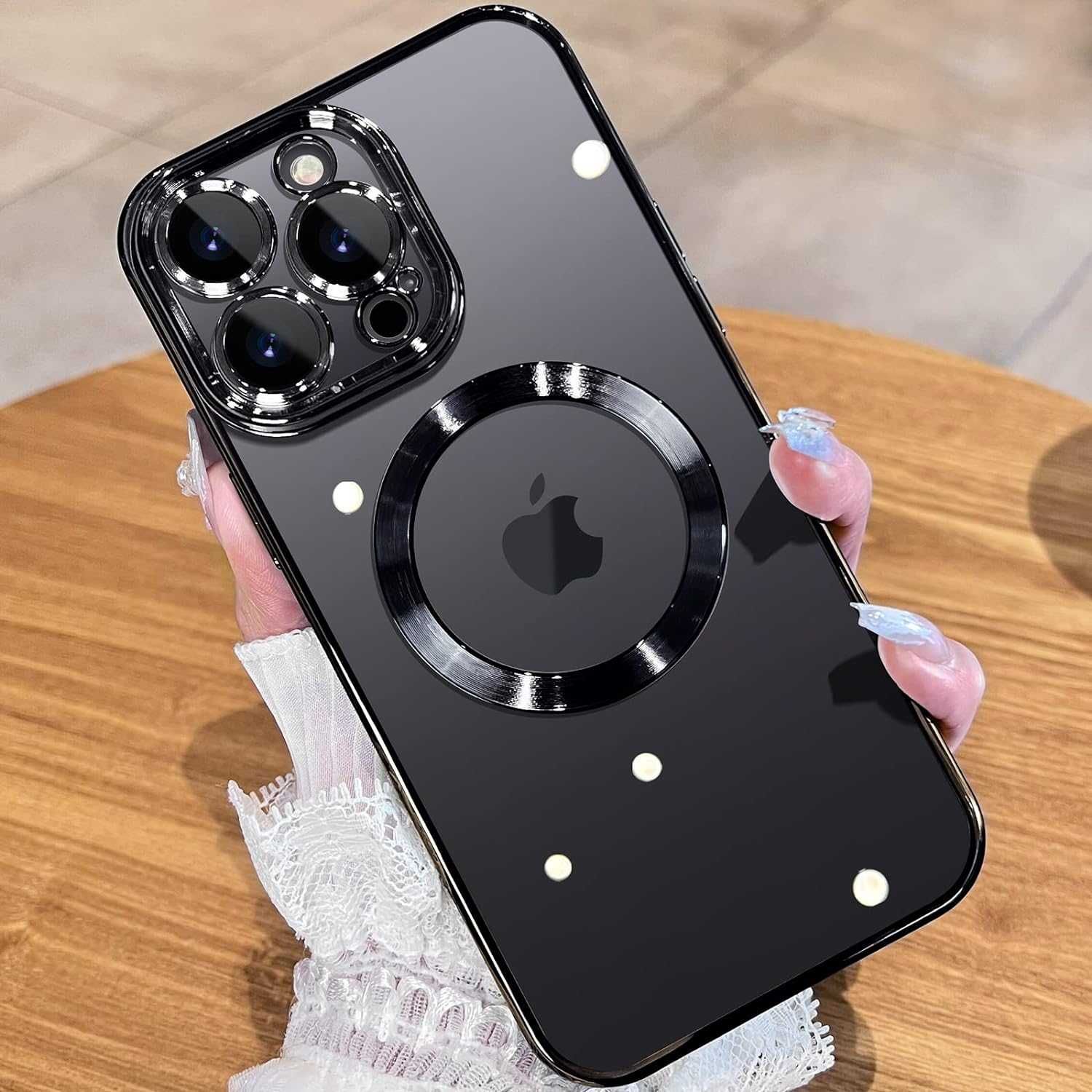 JUESHITUO etui pancerne iPhone 13 Pro MagSafe + szkło ochronne 9H