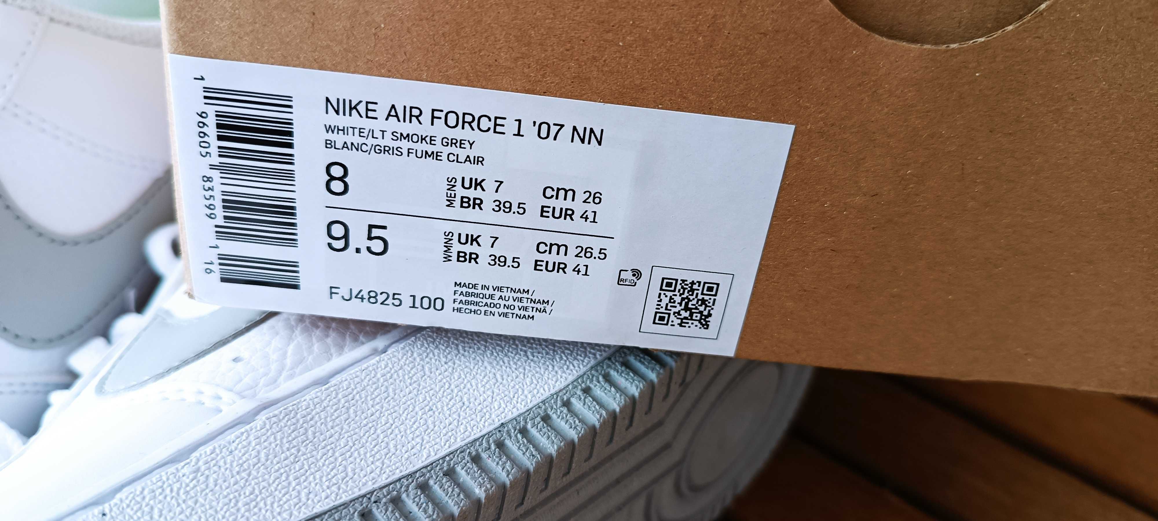 (r. 41 /us8) Nike Air Force 1 Low '07 White Wolf Grey Volt FJ4825,-100