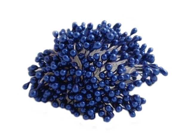 PRĘCIKI DO KWIATÓW nitka 1600szt 3mm ciemny NIEBIESKI SłUPKI PT-055