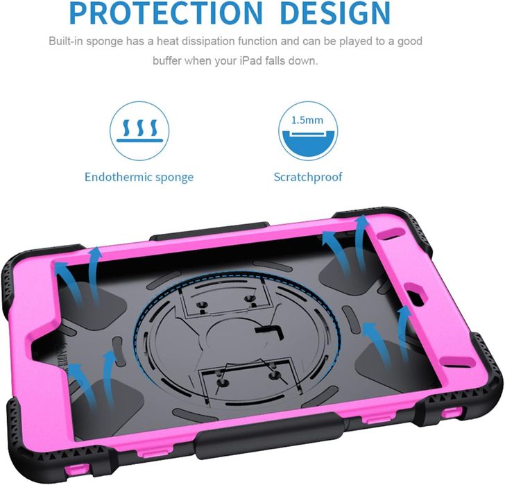 Etui do iPad Mini 5/4 7.9" Pancerne z Obrotową Podstawką Czarne