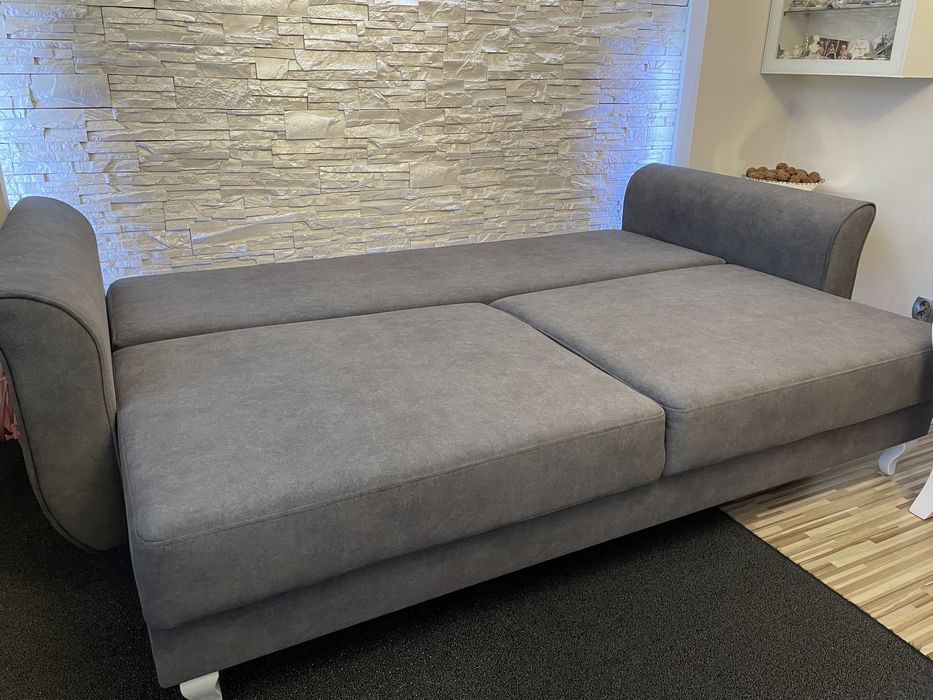 GLAMOUR komplet stół, 3 krzesła, kanapa