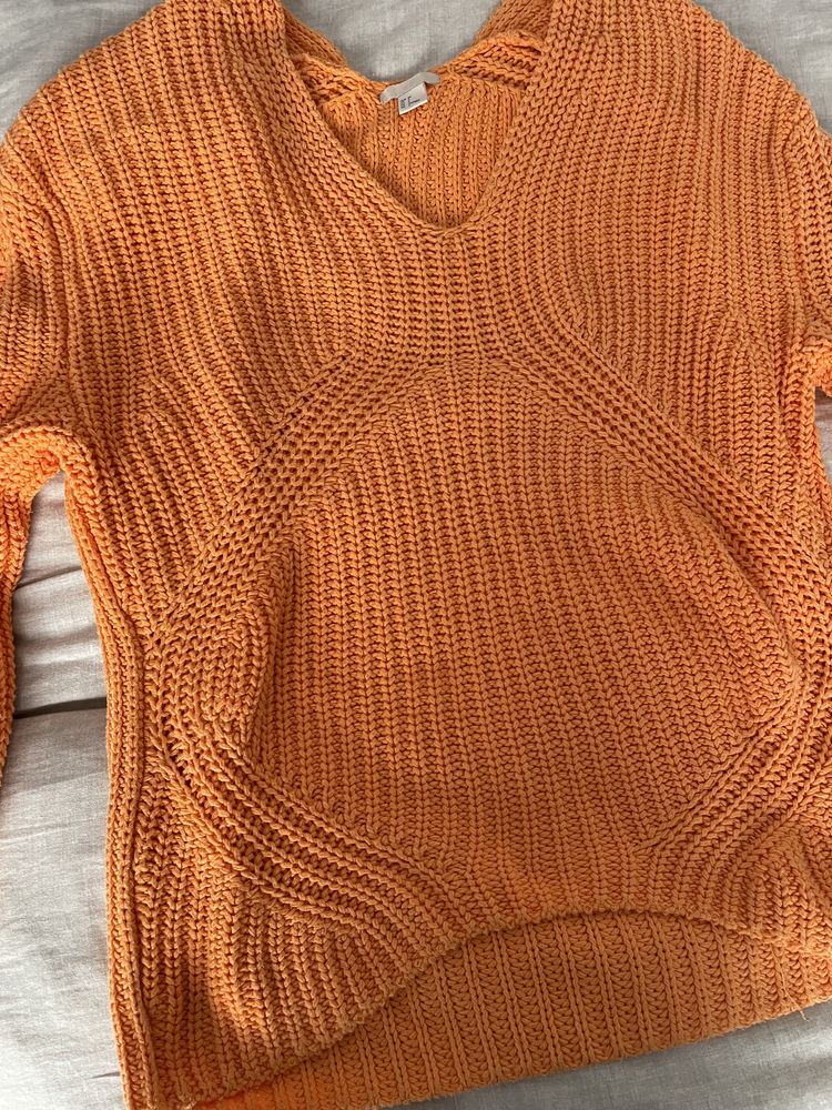 Pomarańczowy sweter oversize H&M hit XS/34 instagram Orange