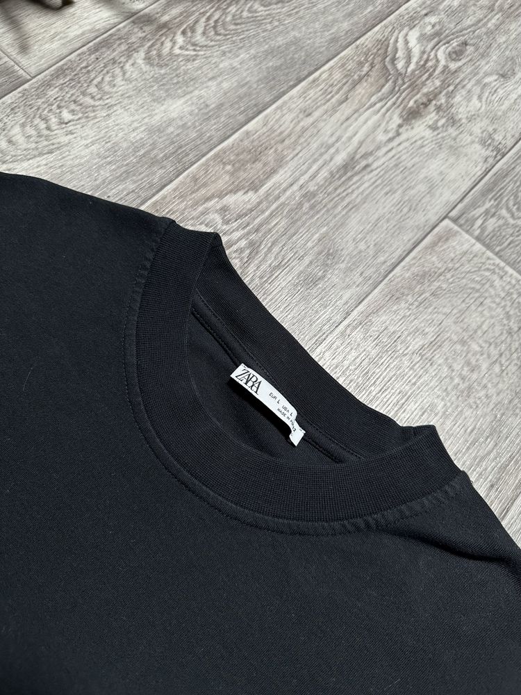 Футболка Zara Basic Relaxed Fit Black Tee
