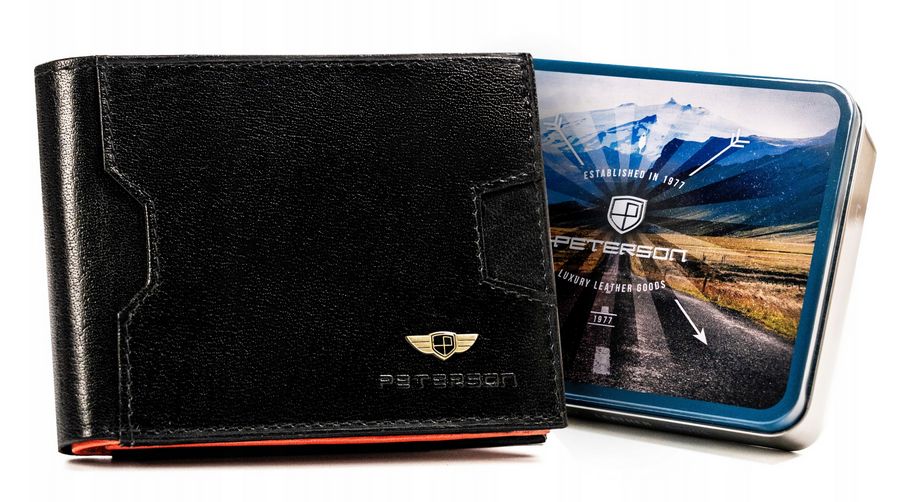 niewielki, skórzany portfel męski z systemem rfid - peterson