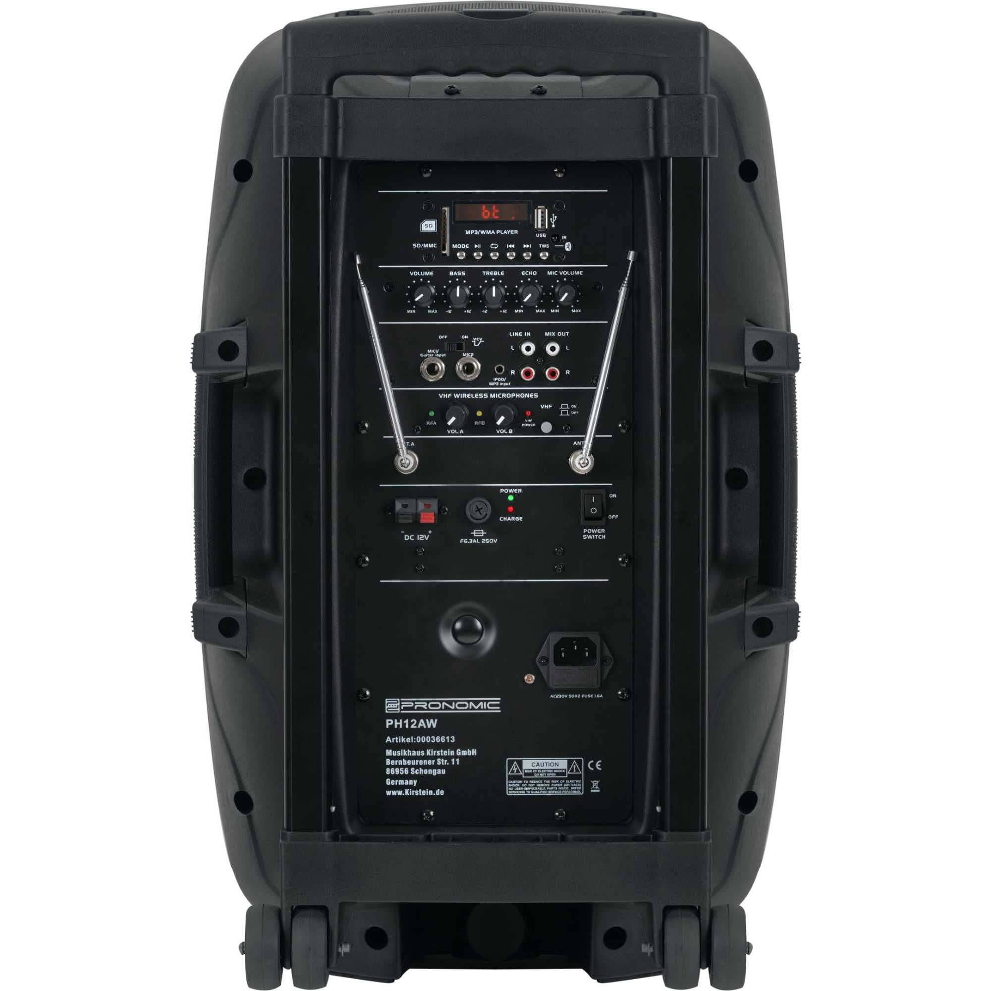 Głośnik aktywny Pronomic PH12AW  MP3/Bluetooth + mikrofony