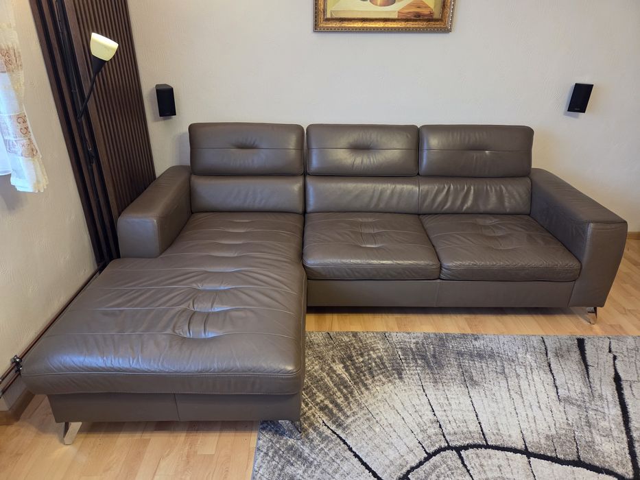 Narożnik skórzany, rogówka rozkładana z funkcją spania 256cm x 170cm