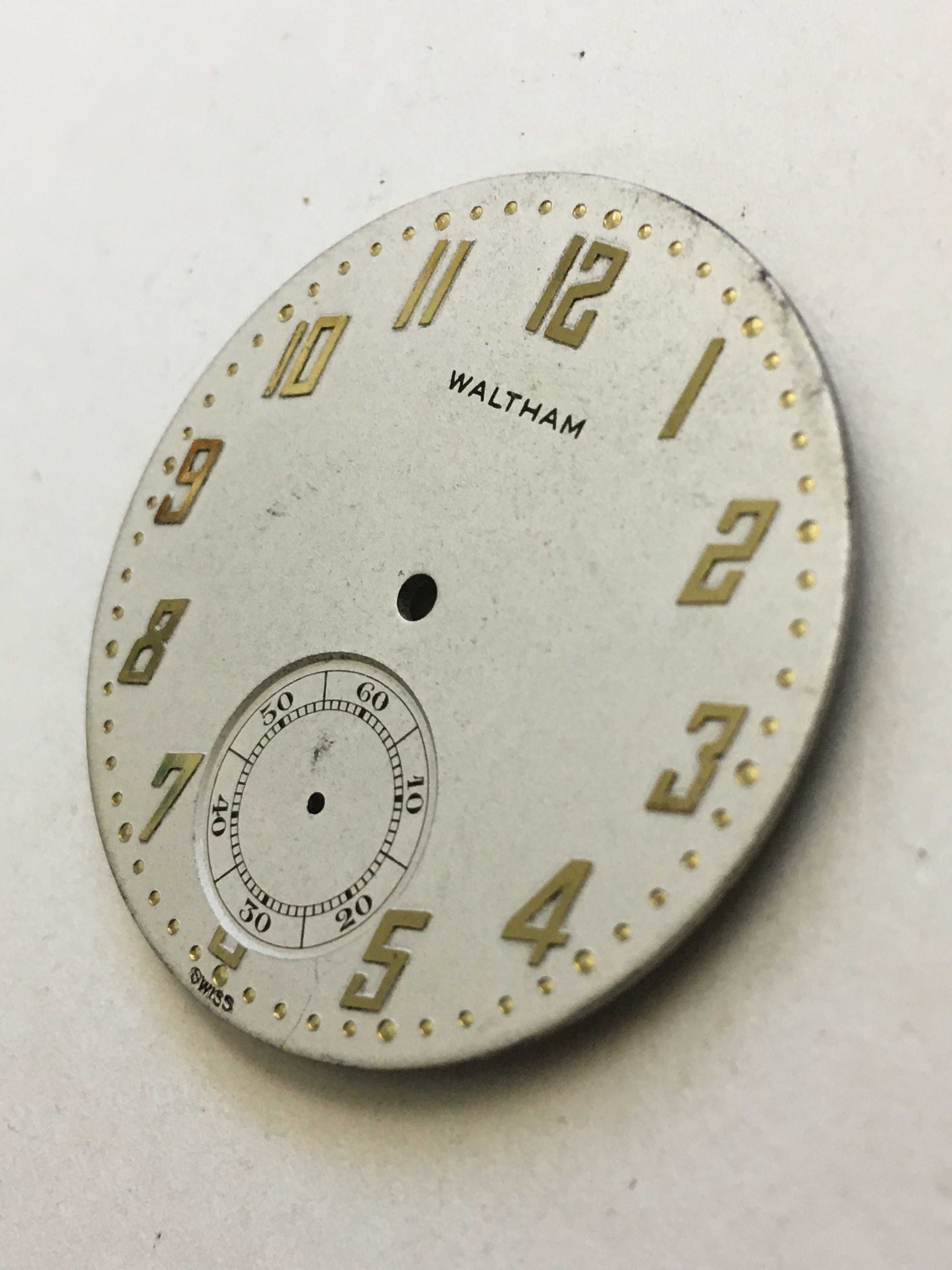 Kolekcjonerska tarcza kieszonki WALTHAM ⦰37,7 mm