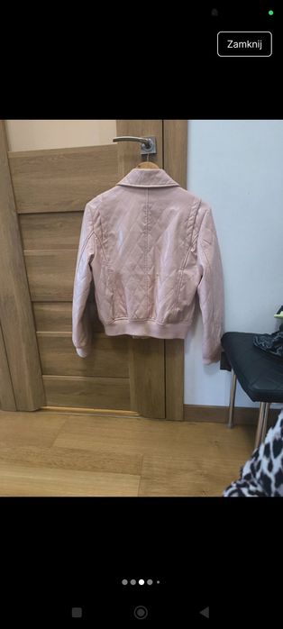 Kurtka pikowana skórzana pudrowy róż Michael Kors