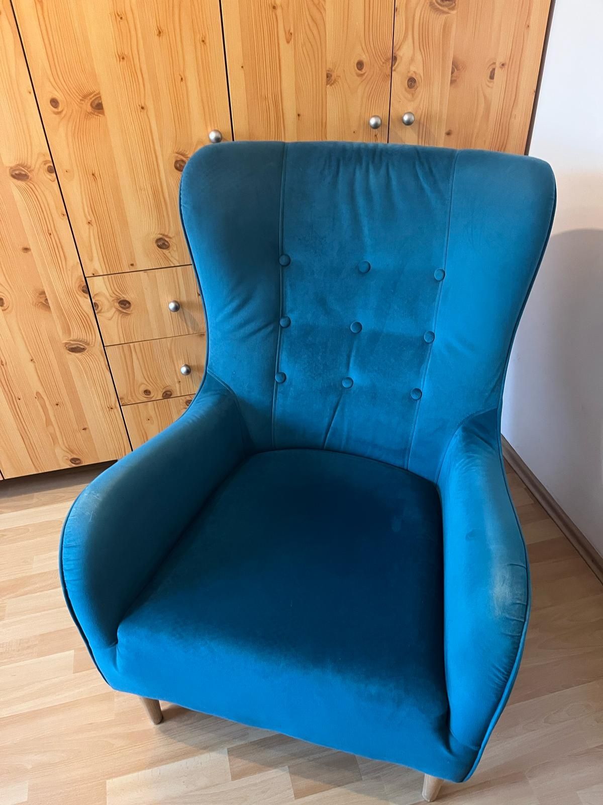 Fotel turkusowy "Witek"