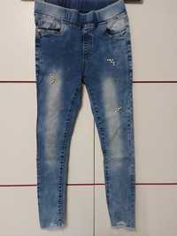 Spodnie jeansowe, legginsy rozmiar 134