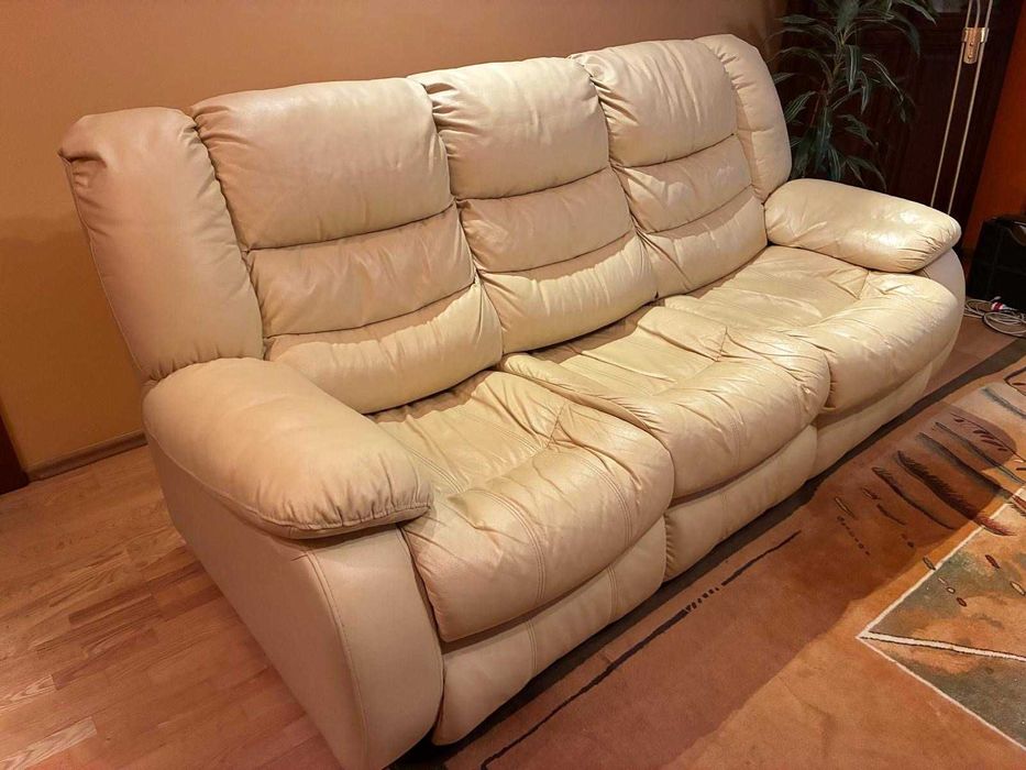 Kanapa + fotel skórzany wypoczynek