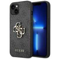 Etui Guess Guhcp14M4Gmggr Na iPhone 14 Plus - Szare, Logo Guess 4G