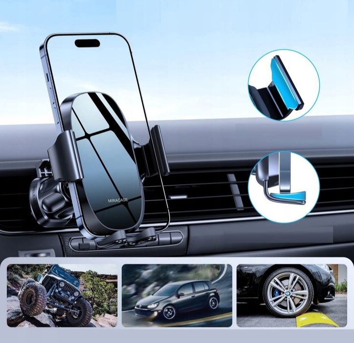 Miracase wysuwany uchwyt Samochodowy na Telefon 4-7'' cali Czarny