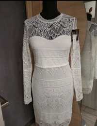 Sukienka biała koronkowa nowa elegancka na święta r. 36 S
