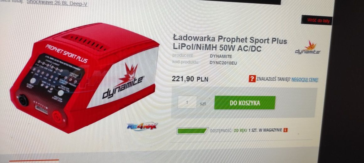 Ładowarka NOWA Prophet Sport Plus Lipol / Nimh 50 W AC/DC