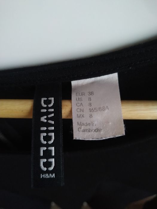 Nowa bez metki, czarna, seksowna tunika H&M r. M,38
