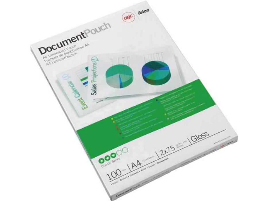 Bolsas de Plastificação GBC 2x75mic (25 un - A4) - NOVAS SELADAS