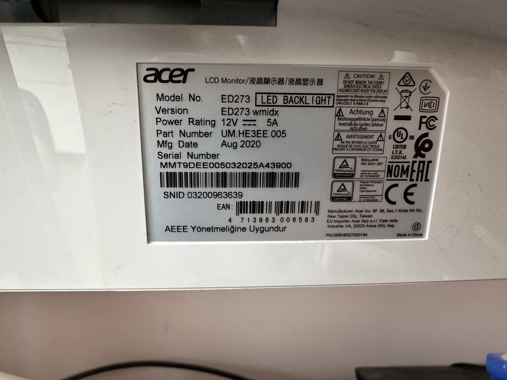 Monitor Acer ED273