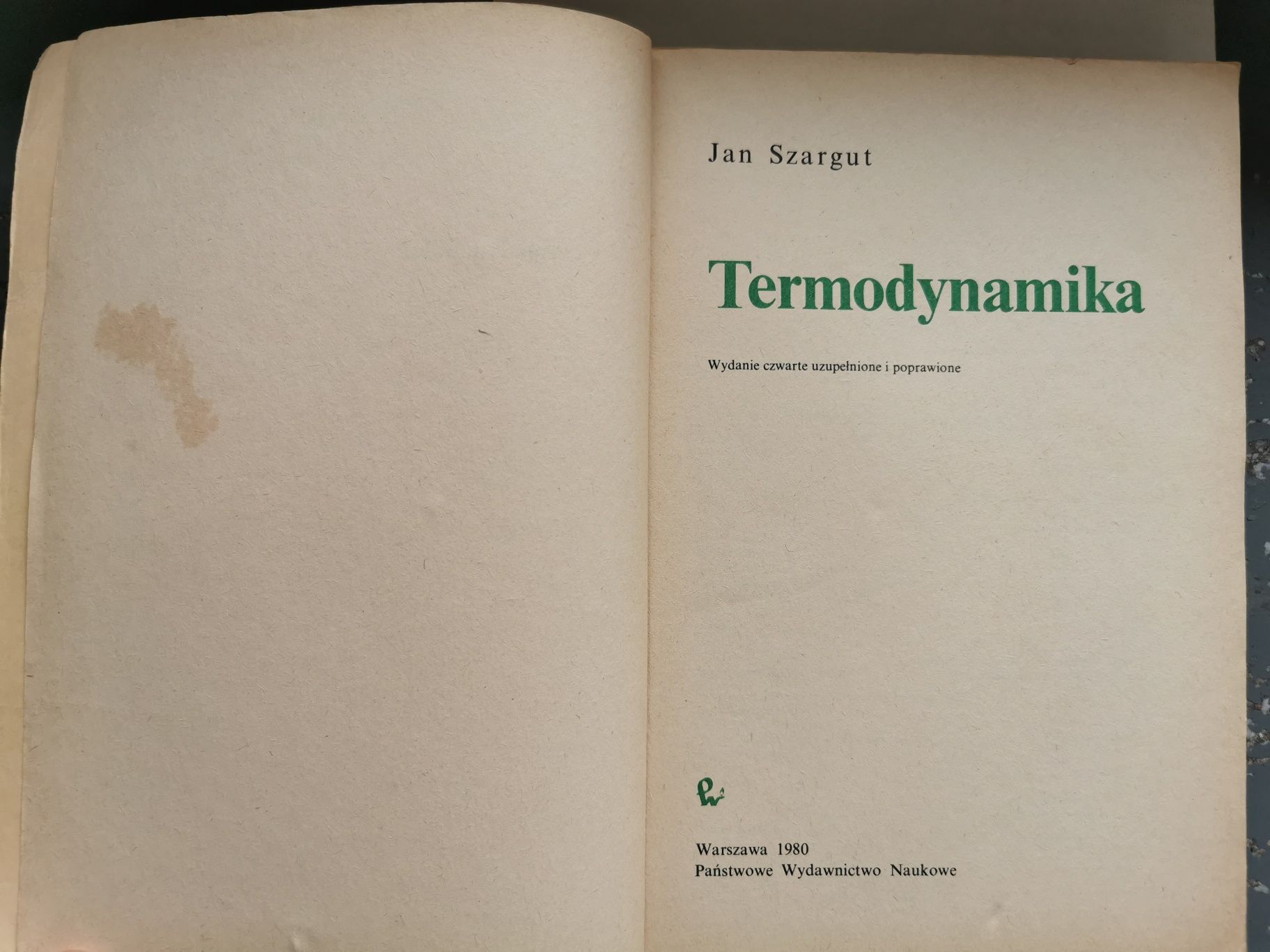 Książka Termodynamika Jan Szargut
