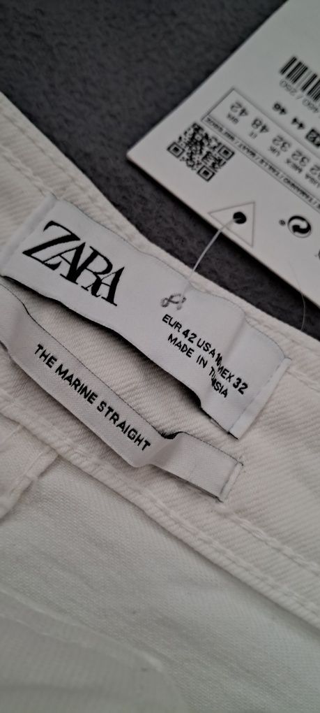 Spodnie Zara, ecru beż