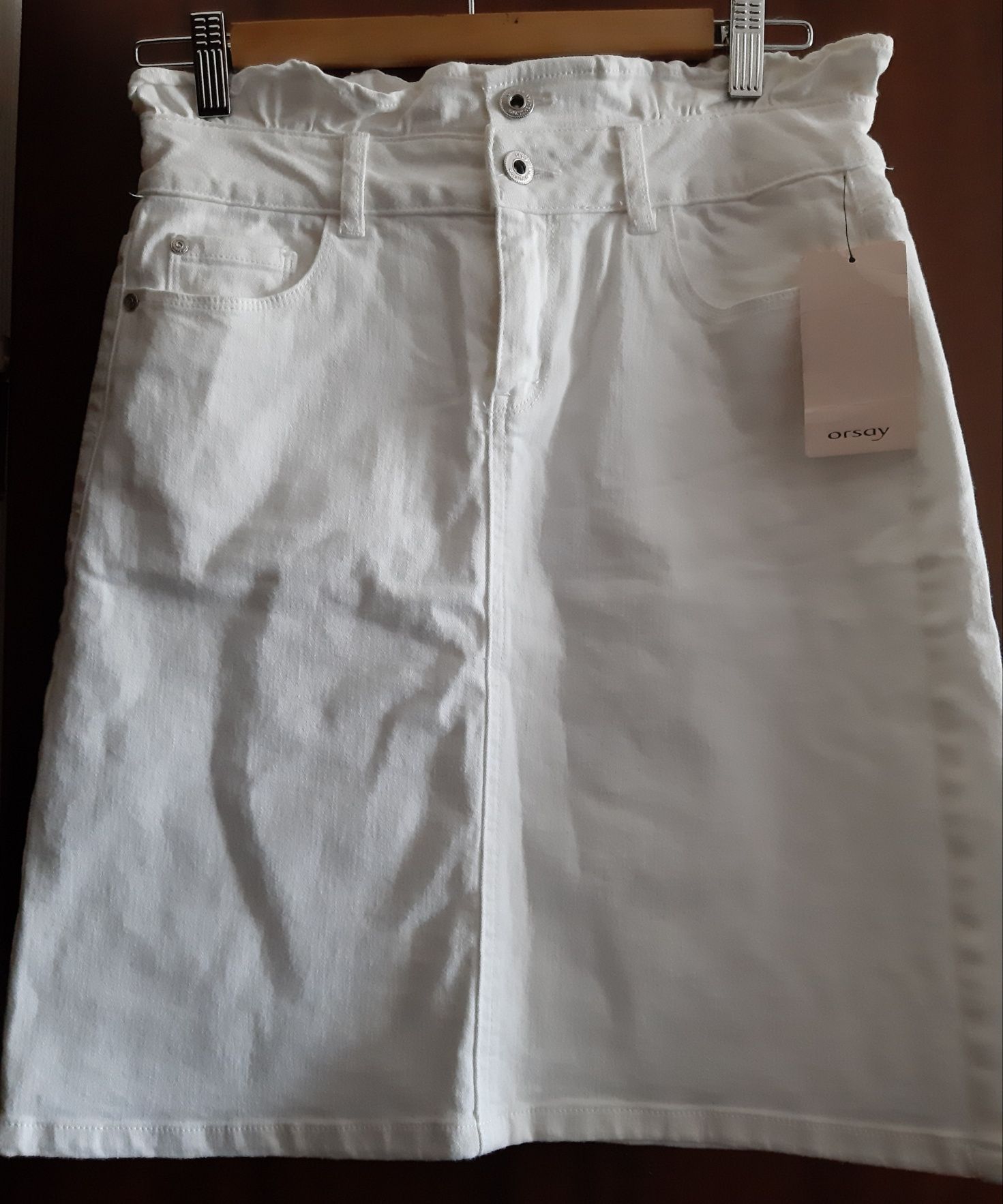 Spodniczka damska jeansowa biała roz 36