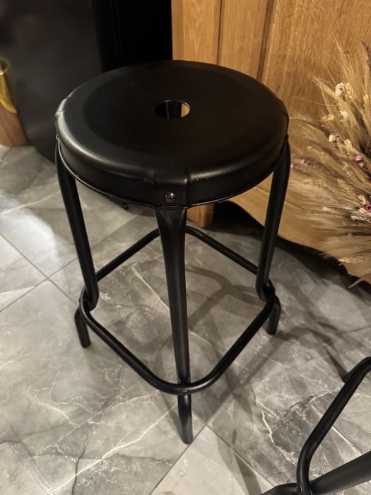 IKEA  2 sztuki RASKOG Stołek barowy czarny STAL 63cm HOKER