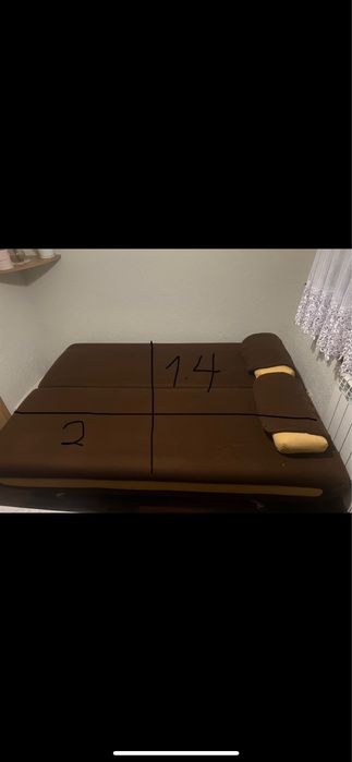 Wersalka rozkladana z fukcja spania i pojemnikiem an posciel