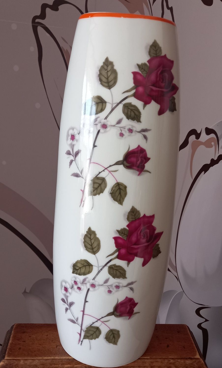Duzy Porcelanowy wazon z lat 60 tych