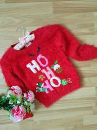 Świąteczny sweterek włochaty George 104-110cm 4-5 lat