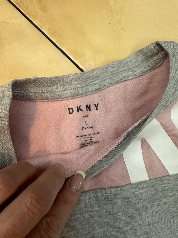 DKNY спортивный костюм серый с розовым на девочку 10/12 лет