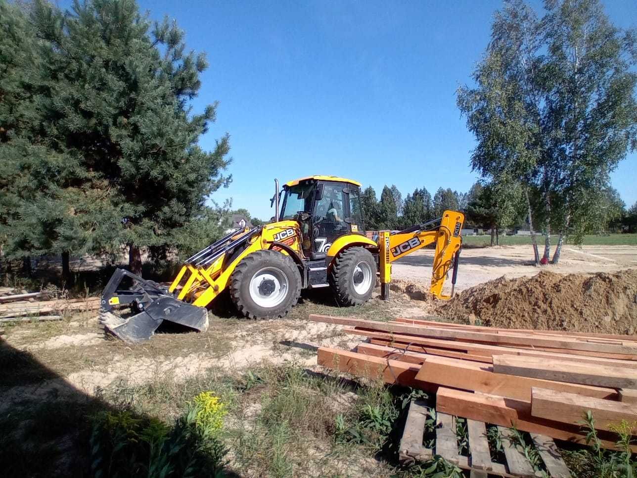 Wynajem Koparko Ładowarki z Operatorem Prace ziemne Przyłącza
