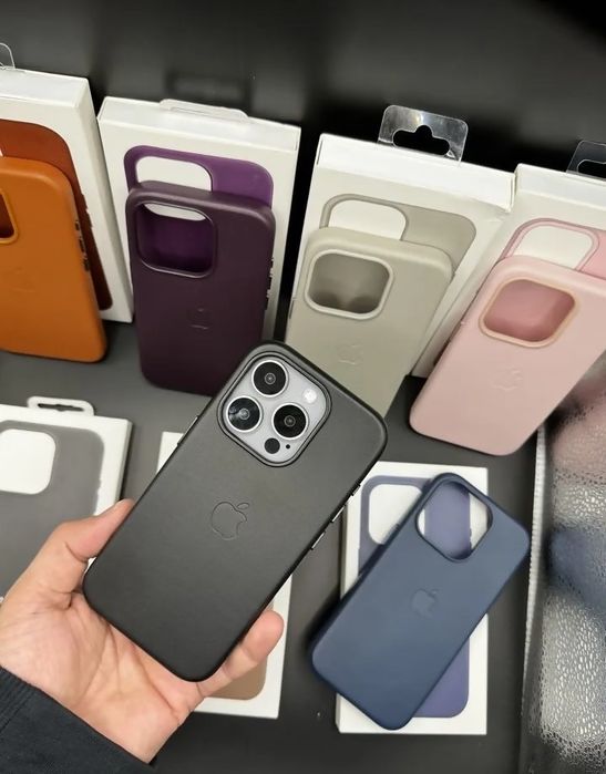 Кожаный чехол на iPhone 16 Pro Max и другие, про макс MagSafe арт. 13