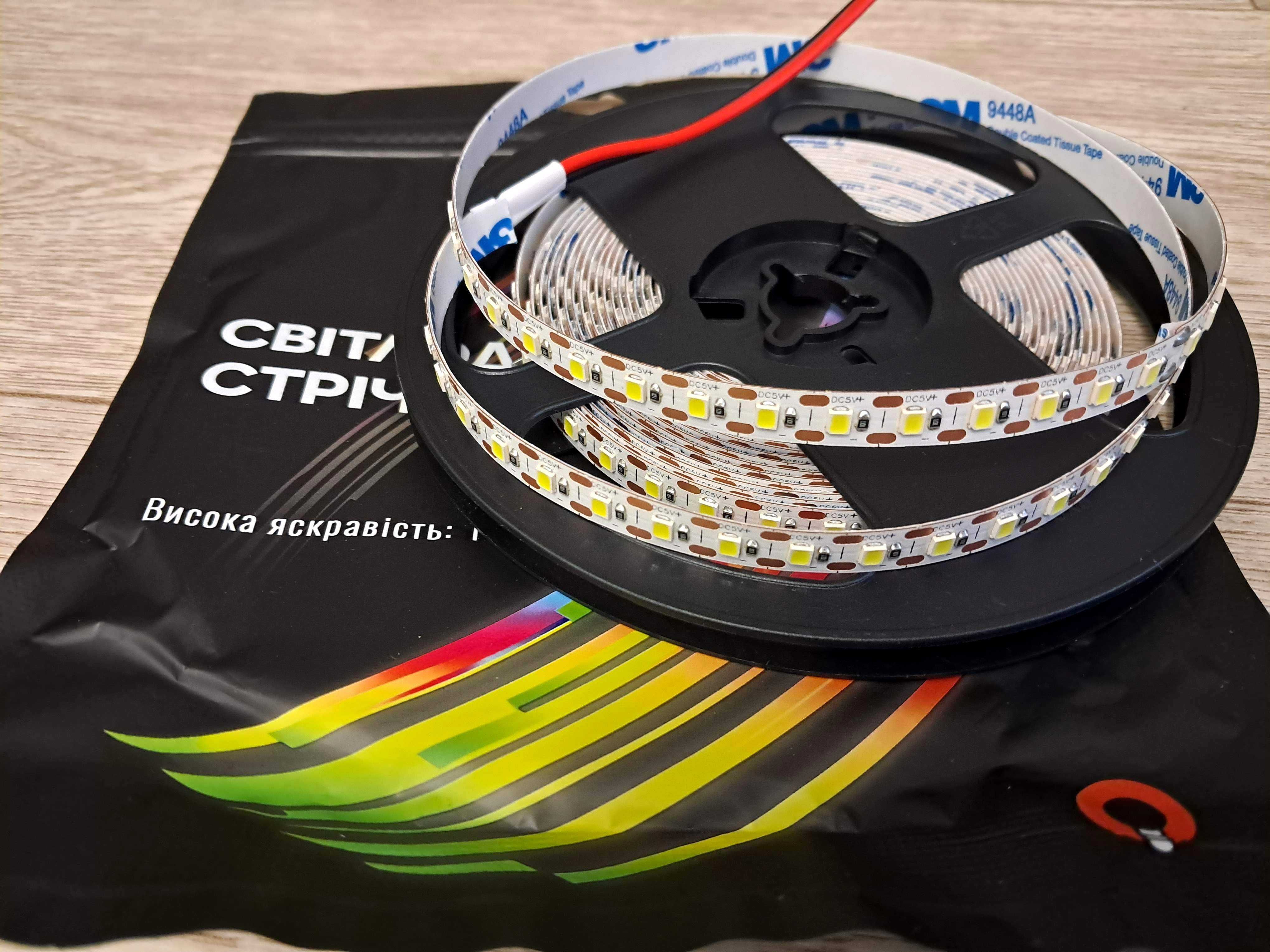 Светодиодная лента BIOM 5В SMD2835 120 шт/м 8 Вт/м 5 м белый (6500К)
