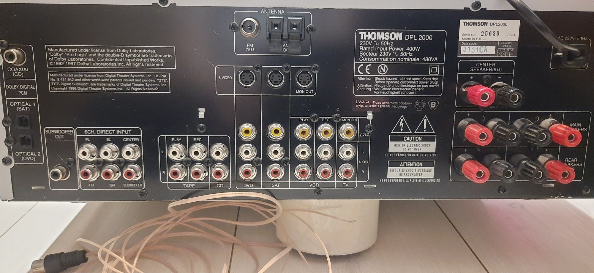 Amplituner Thomson DPL2000 5.1 + kable