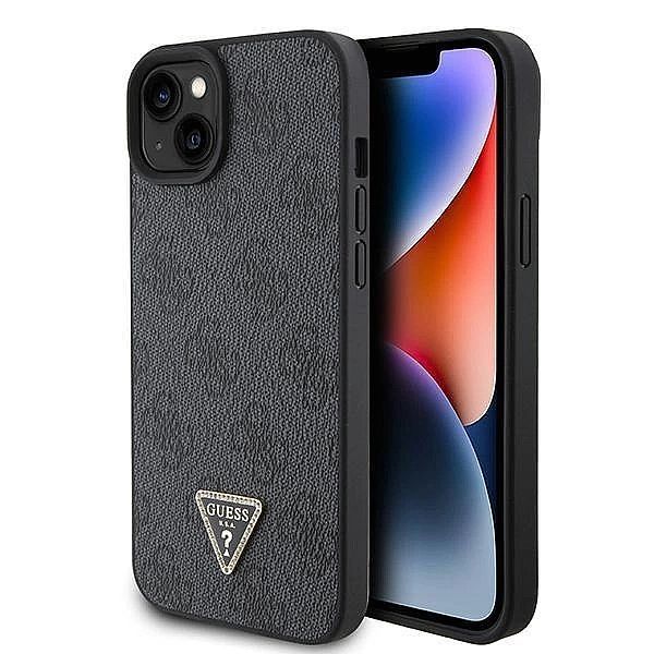 Etui Guess Leather 4g Diamond Triangle do iPhone 15 - czarne