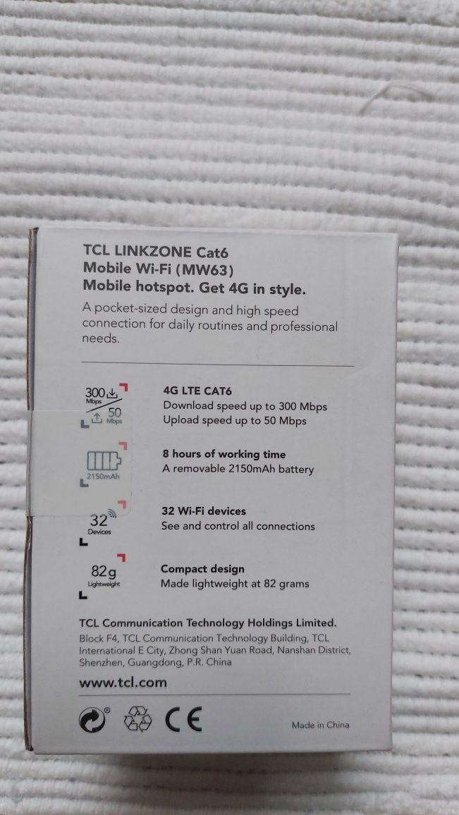 Mobilny router TCL Linkzone LTE Cat6 (MW63