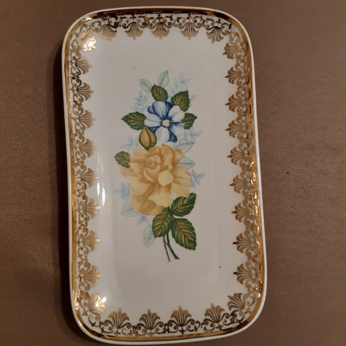 Ozdobą talerzyk pozłacan, do powieszenia, yprl vintage