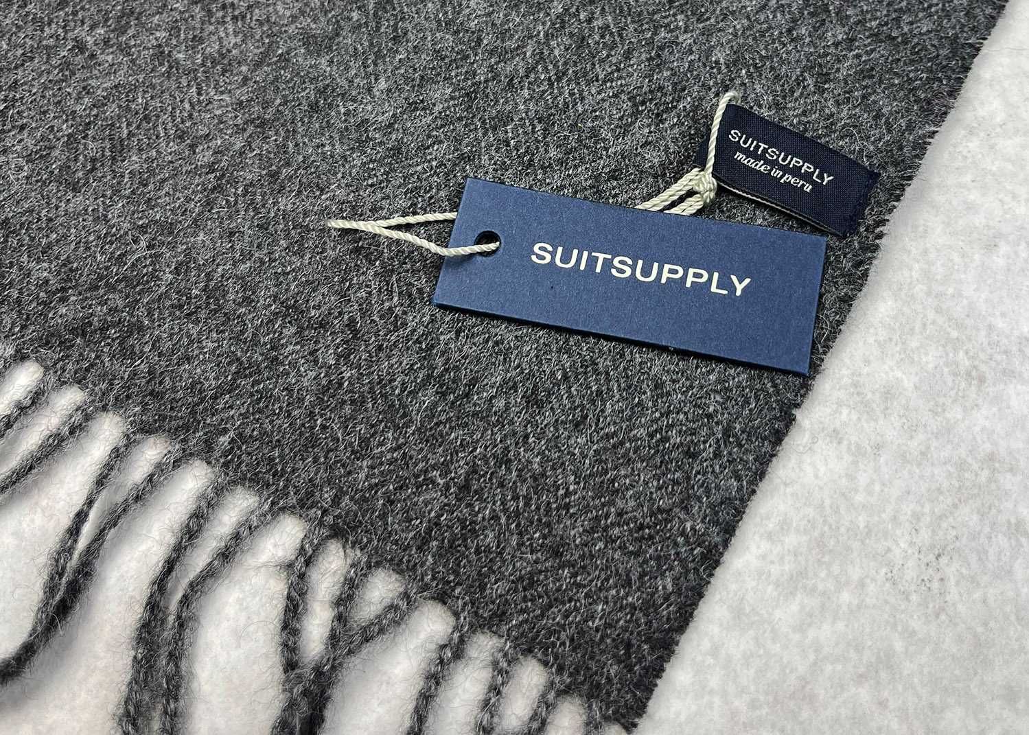 NOWY szal SuitSupply ALPAKA szary wełna męski damski ciepły wełniany