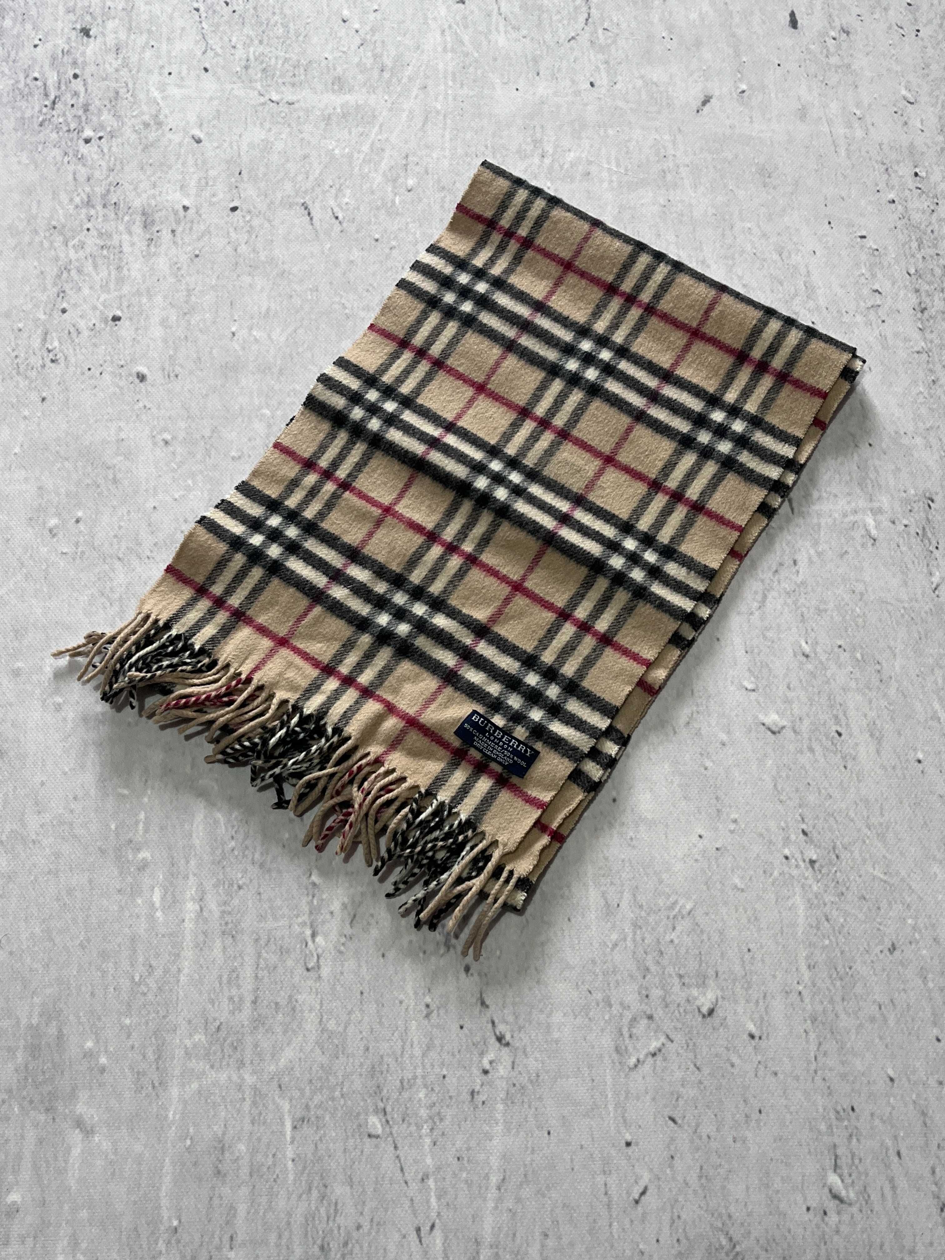 Wełniano kaszmirowy szalik w kratę Burberry